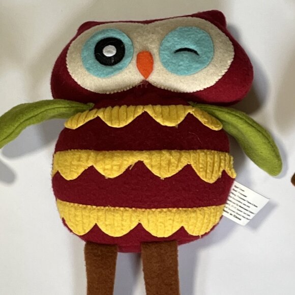 Set Of 3 Felt Pellet Body Owl Shelf Sitters Fall Mantle Decor Long Legs Wings - Picture 4 of 9